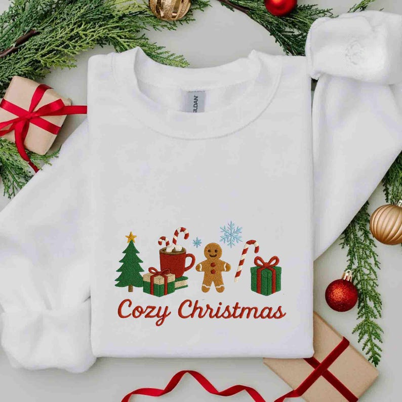 Cute Christmas Embroidered Sweatshirt Gingerbread Snowman Tree Gift Sweatshirt Cozy Holiday Hoodie Xmas Festive Apparel 1762413330129.png