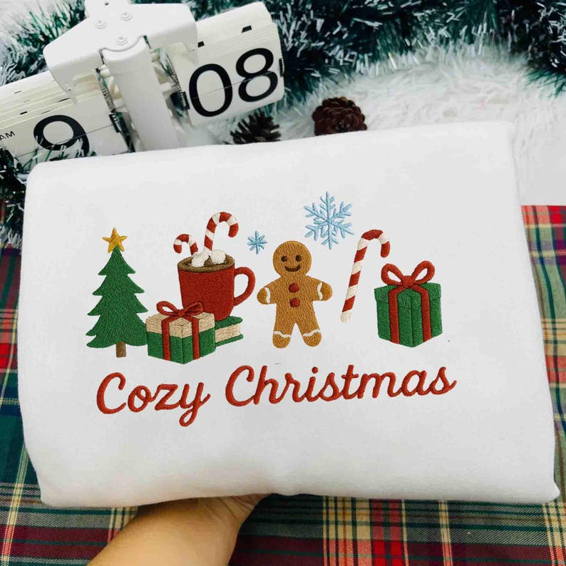 Cute Christmas Embroidered Sweatshirt Gingerbread Snowman Tree Gift Sweatshirt Cozy Holiday Hoodie Xmas Festive Apparel 1762413331039.png