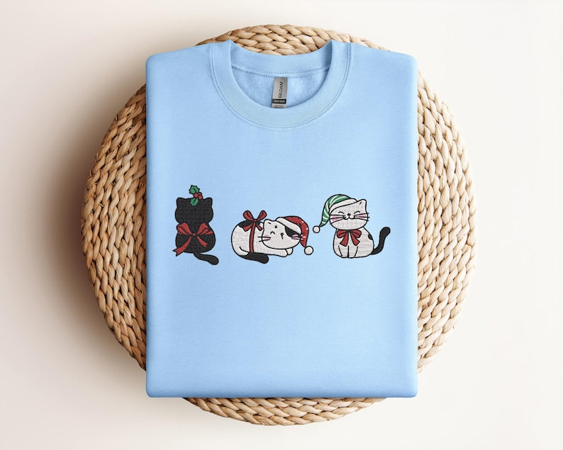 Cute Cat Christmas Embroidered Sweatshirt Cat Lover Gift For Christmas Cat Mommy Sweater Winter Hoodie Cat Lover Embroidered Hoodie 1762414711025.jpg