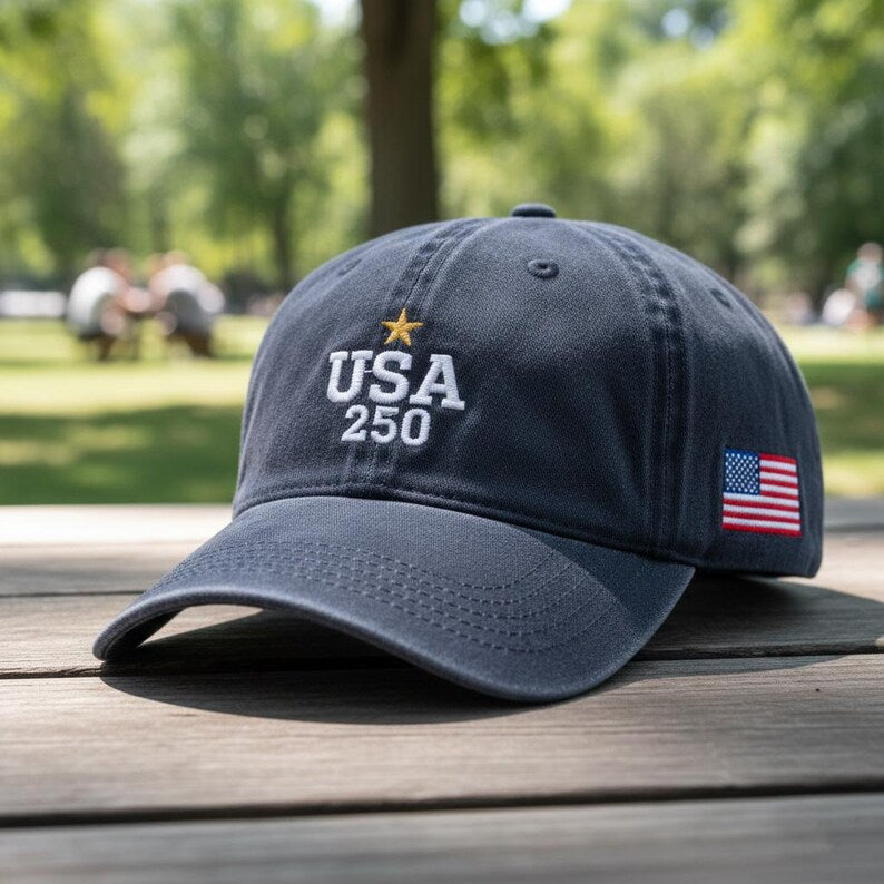 Usa 250 Star Embroidered Wash Dad Hat American Bicentennial Anniversary Cap Patriotic Washed Baseball Hat Gift 1762421146534.jpg