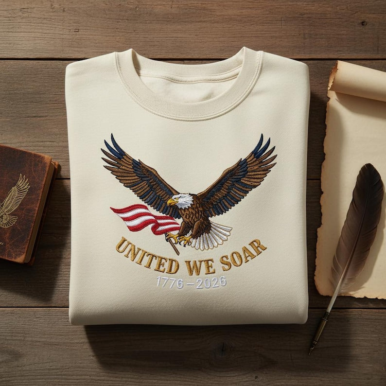 United We Soar Embroidered Sweatshirt Patriotic Eagle Hoodie American Flag Sweater 4th Of July Anniversary Gift Freedom Hoodie 1762484143368.jpg