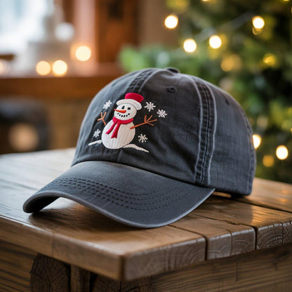 Snowman Embroidered Hat   Cute Christmas Baseball Cap Festive Winter Snowflake Dad Hat Holiday Accessory Gift For Men And Women Cozy Xmas Style 1762745779488.jpg