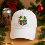 Christmas Ornament Embroidered Hat Holiday Ball Cap Festive Embroidery Dad Hat Custom Christmas Gift Winter Aesthetic Hat White Cap 1762746291146.jpg