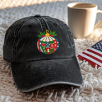 Christmas Ornament Embroidered Hat Holiday Ball Cap Festive Embroidery Dad Hat Custom Christmas Gift Winter Aesthetic Hat White Cap 1762746291153.jpg