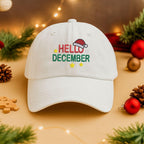 Hello December Hat Embroidered Baseball Cap Christmas Gift For Her Him Holiday Aesthetic Hat Winter Cap Santa Hatvintage Christmas Hat 1762746958718.jpg