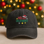 Hello December Hat Embroidered Baseball Cap Christmas Gift For Her Him Holiday Aesthetic Hat Winter Cap Santa Hatvintage Christmas Hat 1762746958819.jpg