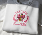 Teacher Social Club Embroidered Sweatshirt Back To School Teacher Hoodie Cute Pencil Bow Sweater Gift For Teacher Education Lover Hoodie 1762844416162.jpg