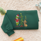 Grinch And Max Christmas Tree Embroidery Shirt Funny Holiday 1762851390953.png