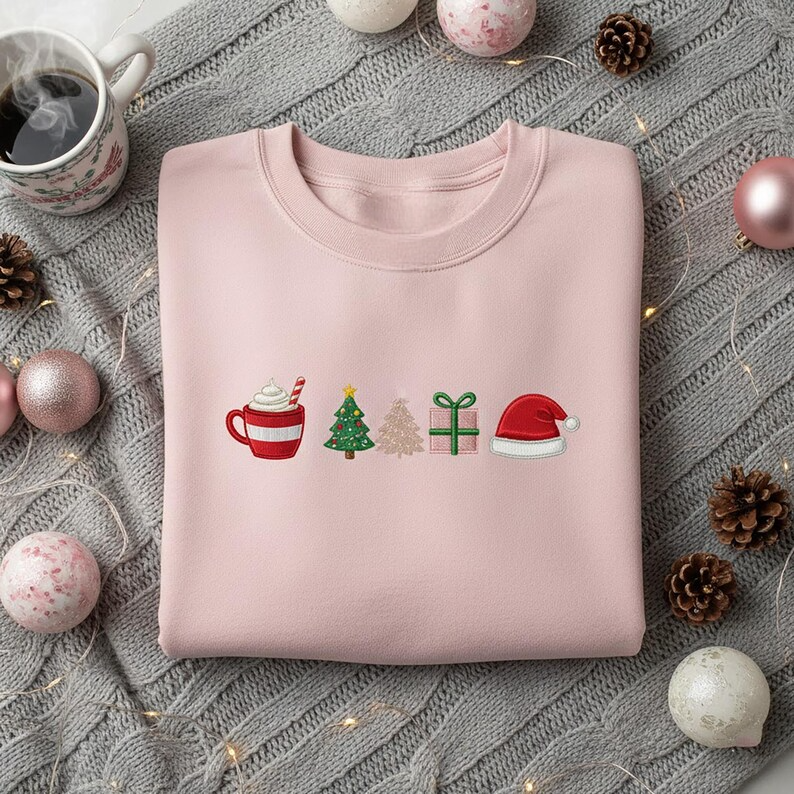 Embroidered Christmas Sweater Festive Holiday Icons Hoodie Hot Cocoa Tree Gift Santa Hat Embroidery Sweatshirt Winter Apparel 1762913251748.png