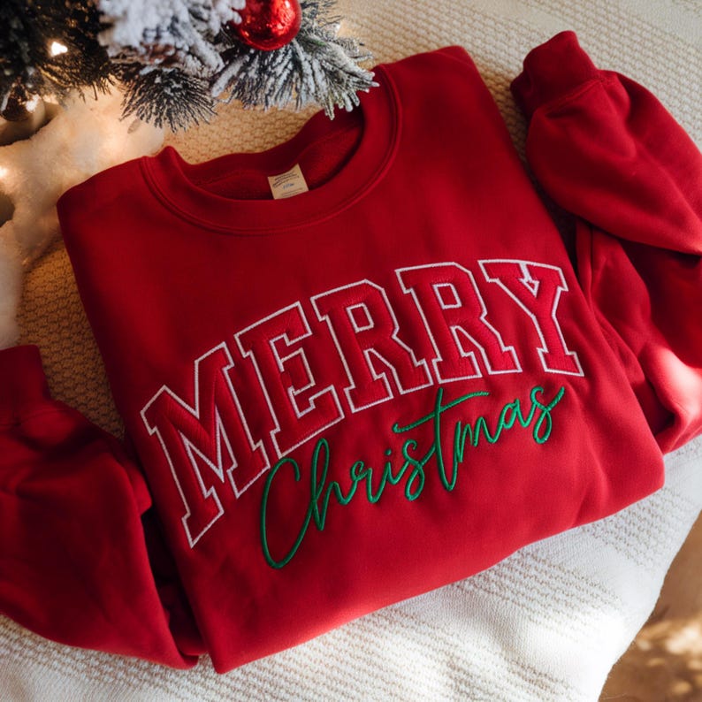 Embroidered Merry Christmas Sweatshirt Festive Holiday Sweatshirt Hoodie 1762915188997.jpg
