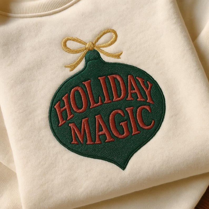 Embroidered Holiday Magic Sweatshirt Large Christmas Ornament Hoodie Festive Xmas Bauble Sweater Winter Seasonal Gift For Her 1762921570742.jpg