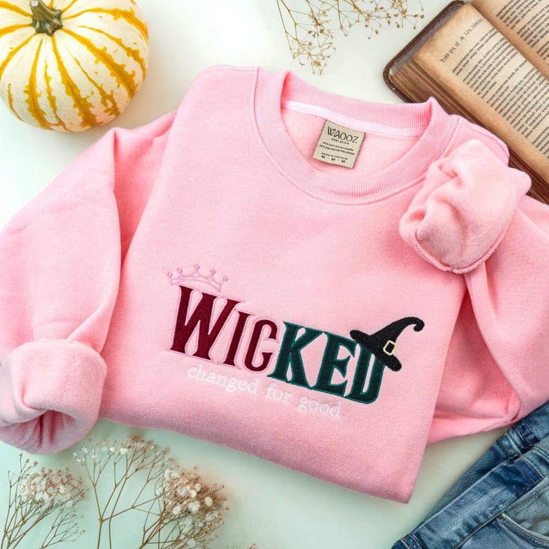 Embroidered Wicked Sweatshirt Defying Gravity Shirt Wicked Sweatshirt Elphaba Glinda Embroidered Sweatshirt Wicked Musical Movie Fan Gift 1762932002121.jpg