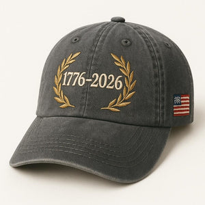 1776 2026 Embroidered Wash Dad Hat Laurel Wreath Bicentennial Cap American Anniversary Washed Baseball Hat 1763004168078.jpg