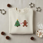 Embroidered Gingerbread Man  Tree Sweatshirt Cute Christmas Duo Hoodie Festive Holiday Gift Xmas Cookie Sweater 1763086653936.jpg