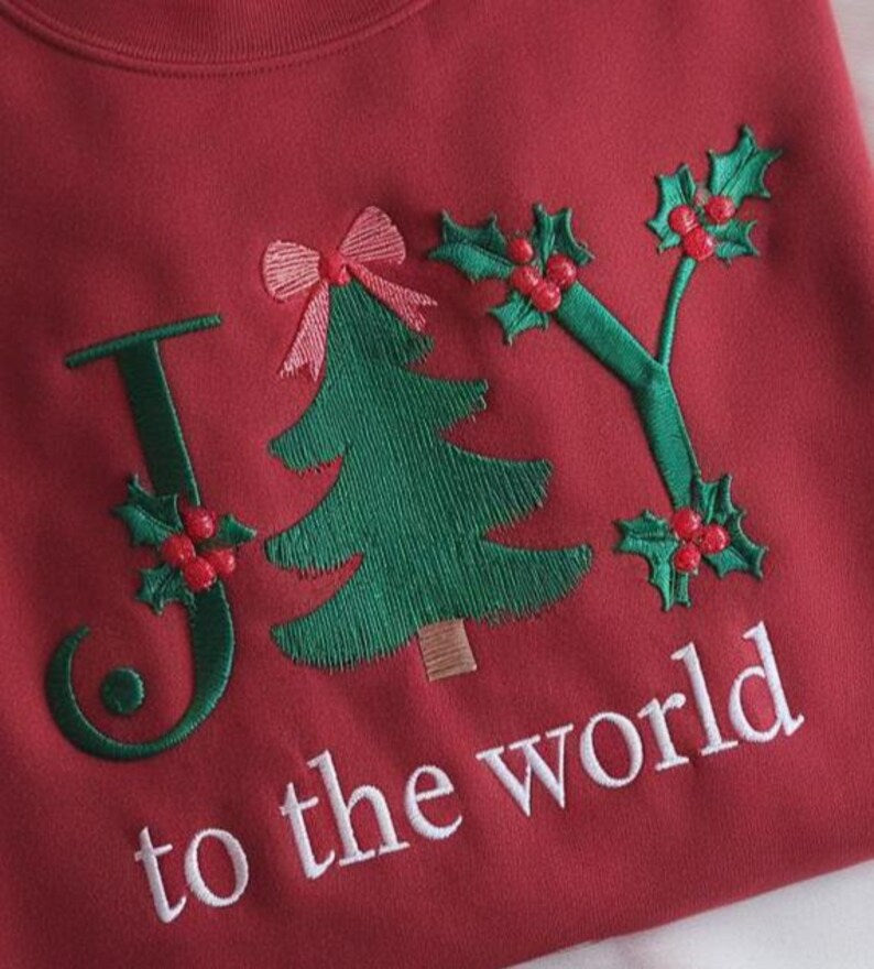 Embroidered Joy To The World Sweatshirt Christian Christmas Hoodie Joy To The World Sweater Christmas Gifts For Family Women Xmas Hoodie 1763092861170.jpg