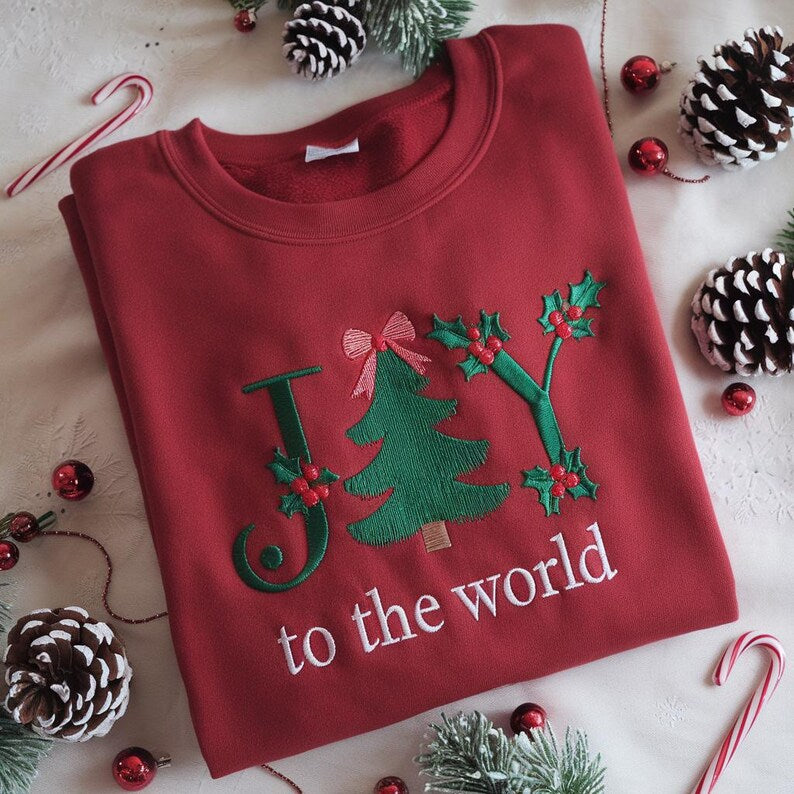 Embroidered Joy To The World Sweatshirt Christian Christmas Hoodie Joy To The World Sweater Christmas Gifts For Family Women Xmas Hoodie 1763092861351.jpg