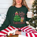 Embroidered Iced Coffee Christmas Sweatshirt Merry Lights Tree Jolly Caffeinated Hoodie Xmas Sweater 1763105381763.jpg