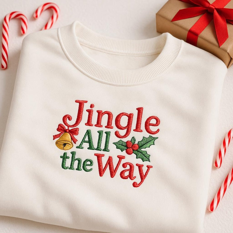 Jingle All The Way Embroidered Sweatshirt Christmas Bell Hoodie Festive Holiday Sweater Xmas Celebration Sweater Gift 1763112401135.jpg