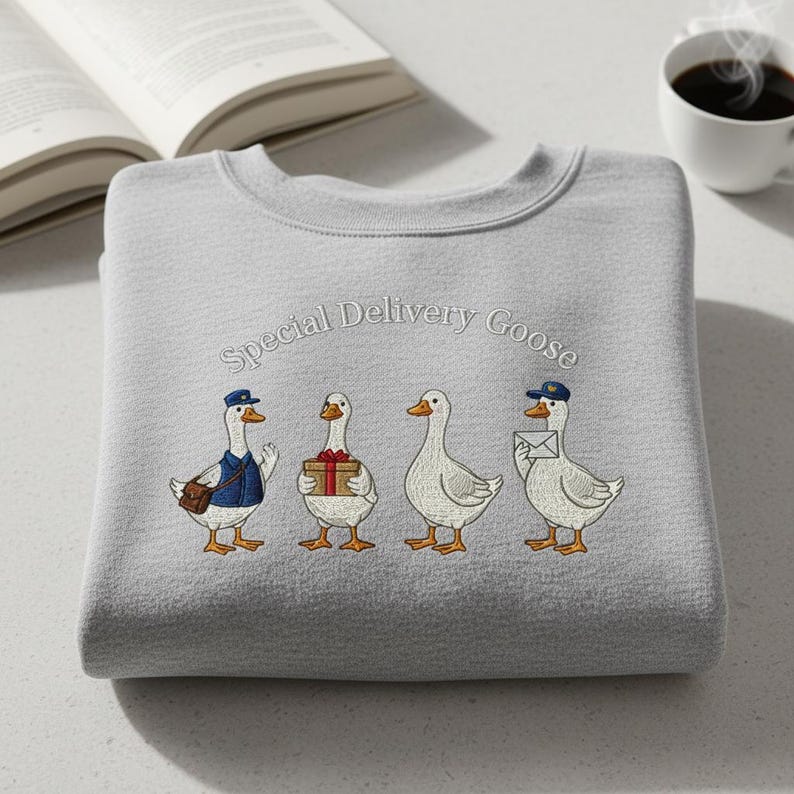 Special Delivery Goose Embroidered Sweatshirt Funny Postman Goose Hoodie Cute Bird Lover Gift Mail Carrier Crewneck 1763174101731.jpg