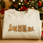 Gingerbread Cat Embroidered Sweatshirt Christmas Holiday Crewneck 1763174189716.jpg