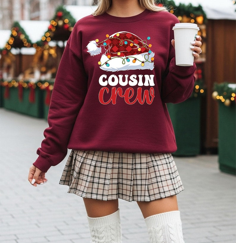 Cousin Crew Christmas Sweatshirt Matching Family Christmas Crewneck Holiday Cousins Shirt Cute Xmas Sweater Kids  Adults Cousin Outfit 1763175075037.jpg