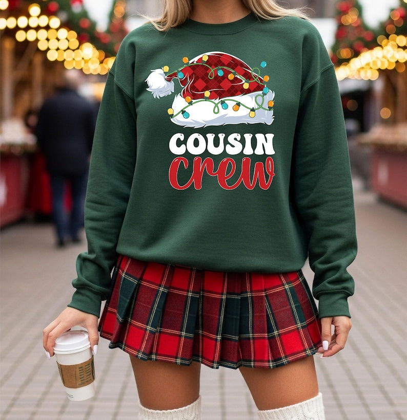 Cousin Crew Christmas Sweatshirt Matching Family Christmas Crewneck Holiday Cousins Shirt Cute Xmas Sweater Kids  Adults Cousin Outfit 1763175075208.jpg