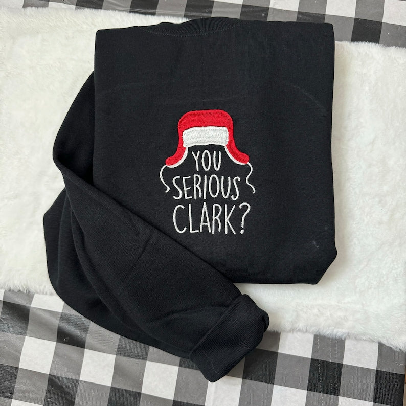 Are You Serious Clark Embroidered Sweatshirt   Griswold Family Christmas   Griswold Christmas  Christmas Gift   Funny Crewneck  Griswold 1763175693488.jpg