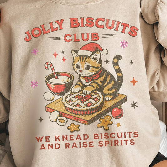 Christmas Cat Baking Sweatshirt Cozy Holiday Cat Mom Gift Vintage Funny Cat Christmas Sweater Jolly Biscuits Club Cookie Kitchen Crewneck 1763348629712.jpg