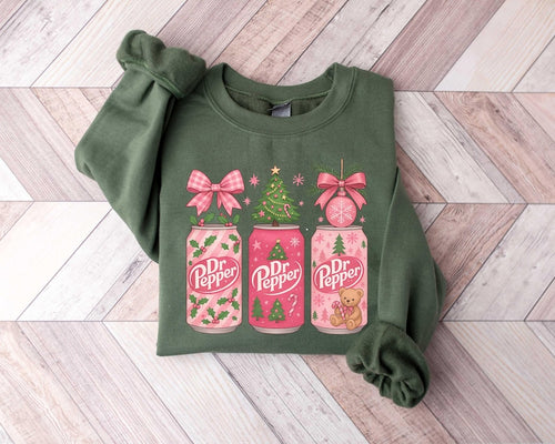 Christmas Dr Pepper Sweatshirt Pink Bow Festive Holiday Hoodie Trendy Xmas Soda Sweater Coquette Bow Coke Tshirt Dr Pepper Lover Gift 1763350310633.jpg