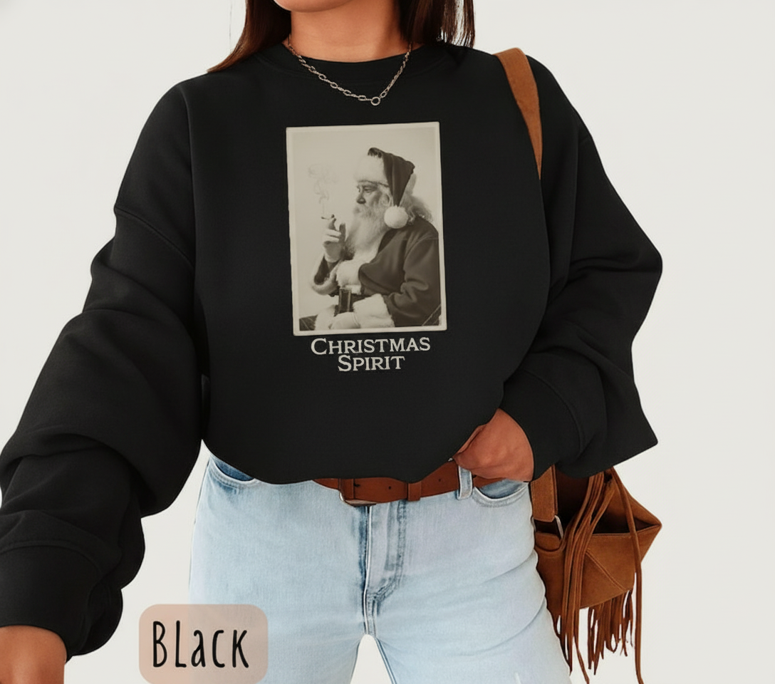 Vintage Santa Sweatshirt Christmas Spirit Crewneck Retro Holiday Pullover Funny Santa Smoking Shirt 90s Aesthetic Gift Funny Santa Tee 1763350877639.png