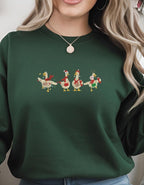 Christmas Geese Embroidered Sweatshirt Funny Christmas Hoodie Sweatshirt Silly Goose Wearing Cross Body Bags And Carrying Tumblers 1763364678251.jpg