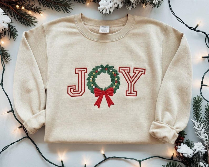 Embroidered Christmas Wreath Hoodie Coquette Joy Merry Xmas Sweatshirt Christmas Tree Festive Holiday Sweater Hoodie 1763435555264.jpg