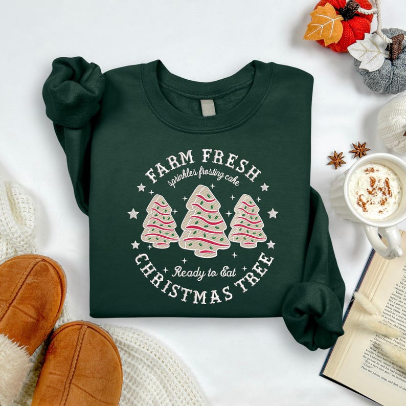 Embroidered Farm Fresh Christmas Tree Hoodie Christmas Tree Cake Sweater Christmas Cake Sweatshirt Christmas Crewneck Christmas Gift For Women 1763441005131.jpg