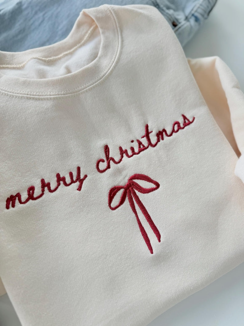 Embroidered Christmas Sweatshirt Merry Christmas Bow Design 1763453171254.jpg