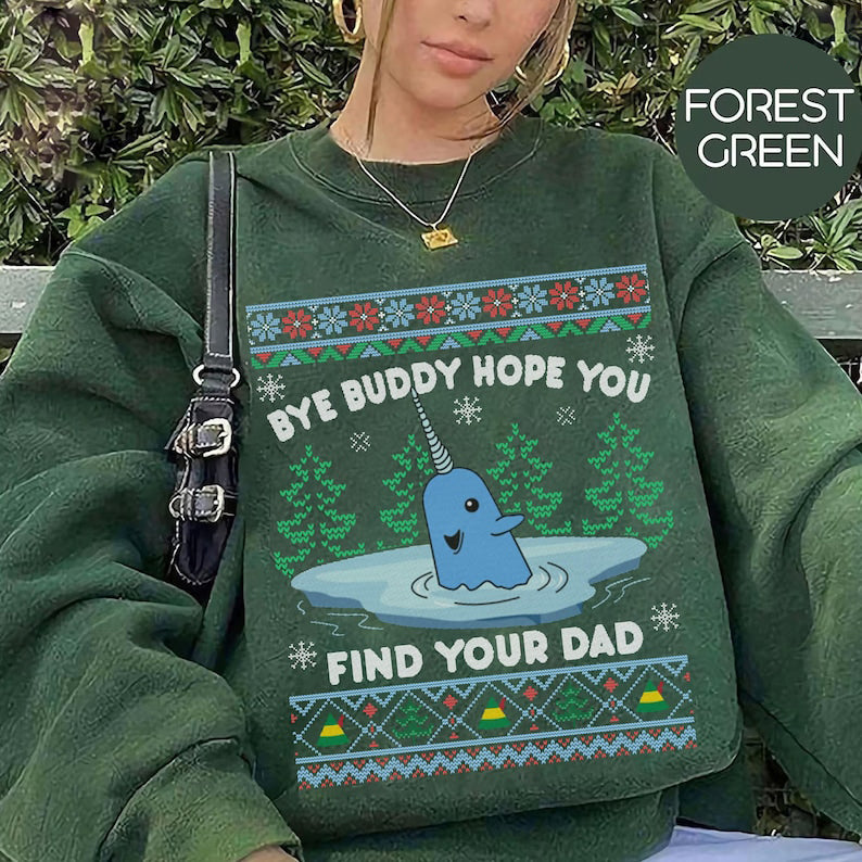 Christmas Whale Ugly Holiday Sweatshirt Find Your Dad Sweater Holiday Movie Apparel Shirt Funny Christmas Sweatshirt Whale Ugly Christmas 1763455048158.jpg