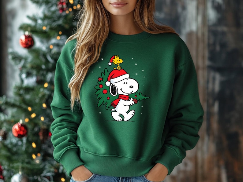 Snoopy Christmas Sweatshirt Peanuts Holiday Sweater Cute Santa Hat Pullover Cozy Winter Gift Festive Xmas Outfit Charlie Brown Christmas 1763458125910.png