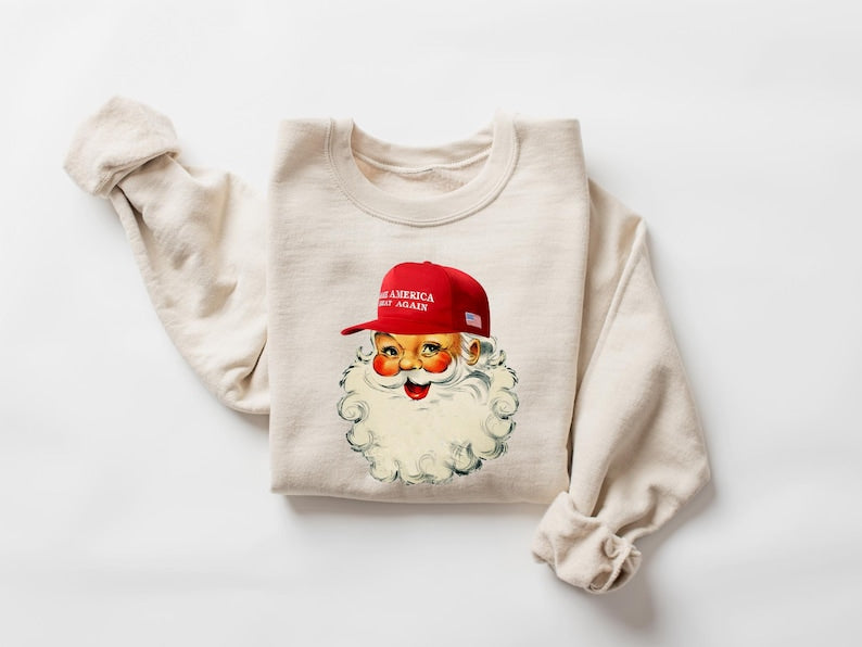 Maga Santa Sweatshirt Old School Santa Sweater Holiday Gift Trump Christmas Sweat Political Christmas Christmas Gift Trump Support 1763520341219.jpg
