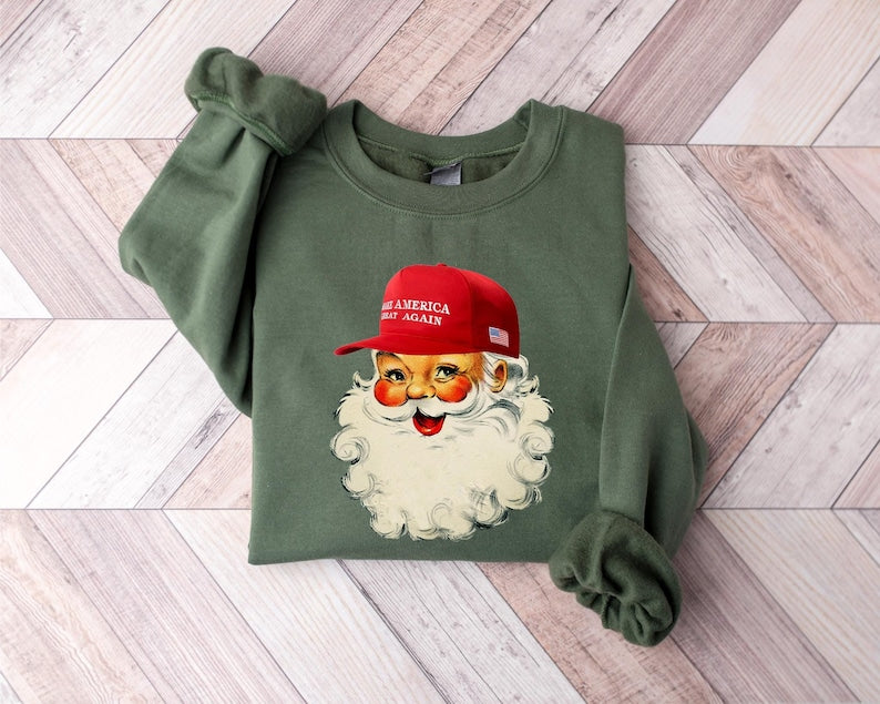 Maga Santa Sweatshirt Old School Santa Sweater Holiday Gift Trump Christmas Sweat Political Christmas Christmas Gift Trump Support 1763520341953.jpg