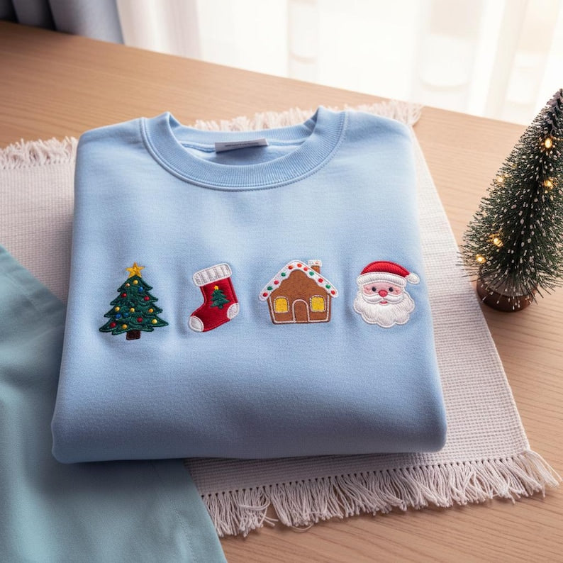Christmas Embroidered Sweatshirt Santa Tree Stocking Gingerbread House Hoodie Cute Holiday Sweater Cozy Xmas Gift For Her 1763520922778.jpg