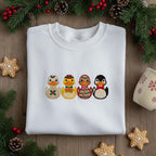 Embroidered Duck And Penguin Sweatshirt Rubber Ducks And Penguin In Holiday Attire White Christmas Gift 1763537028077.jpg