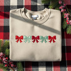 Festive Christmas Bow Embroidered Sweatshirt Cute Red  Green Holiday Ribbon Design Cozy Aesthetic Winter Hoodie For Women Trendy Seasonal Gift 1763544462043.jpg