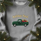 Green Vintage Truck Holiday Haul Embroidered Sweatshirt Christmas Gift Sweater Retro Xmas Crewneck Pickup Truck Holiday Hoodie 1763546223356.jpg