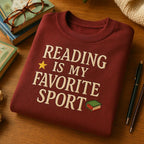 Reading Is My Favorite Sport Embroidered Sweatshirt Book Lover Hoodie Funny Reader Sweater Librarian Gift 1763605596917.jpg
