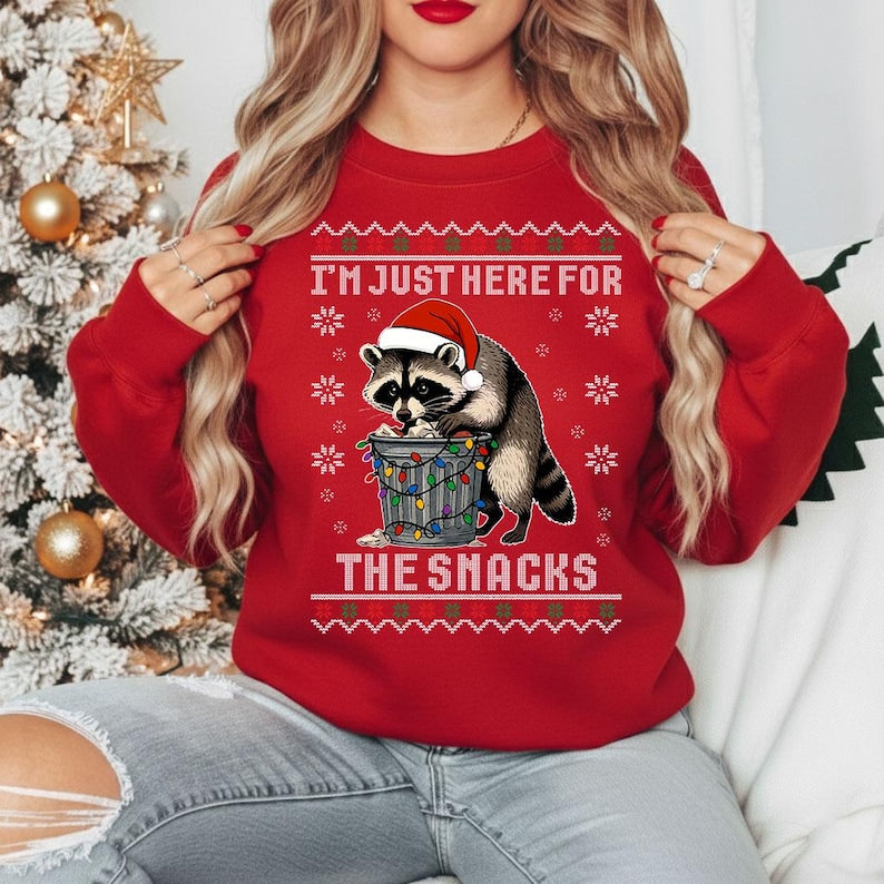 Funny Raccoon Christmas Sweatshirt Snack Lover Ugly Holiday Crewneck Sweater Cute Trash Panda Shirt For Men Women Funny Xmas Gift Idea 1763606180529.jpg