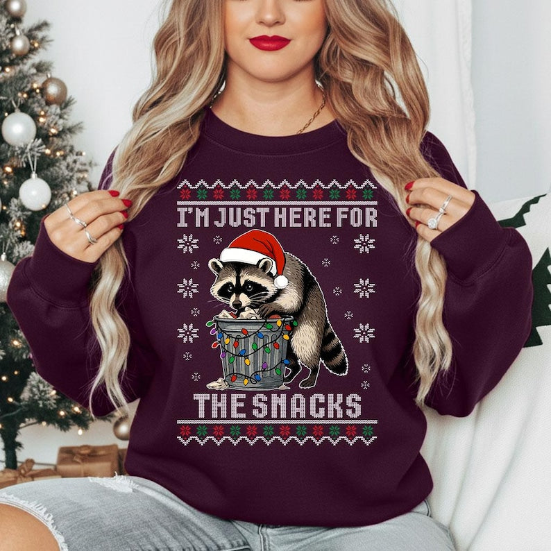 Funny Raccoon Christmas Sweatshirt Snack Lover Ugly Holiday Crewneck Sweater Cute Trash Panda Shirt For Men Women Funny Xmas Gift Idea 1763606180561.jpg