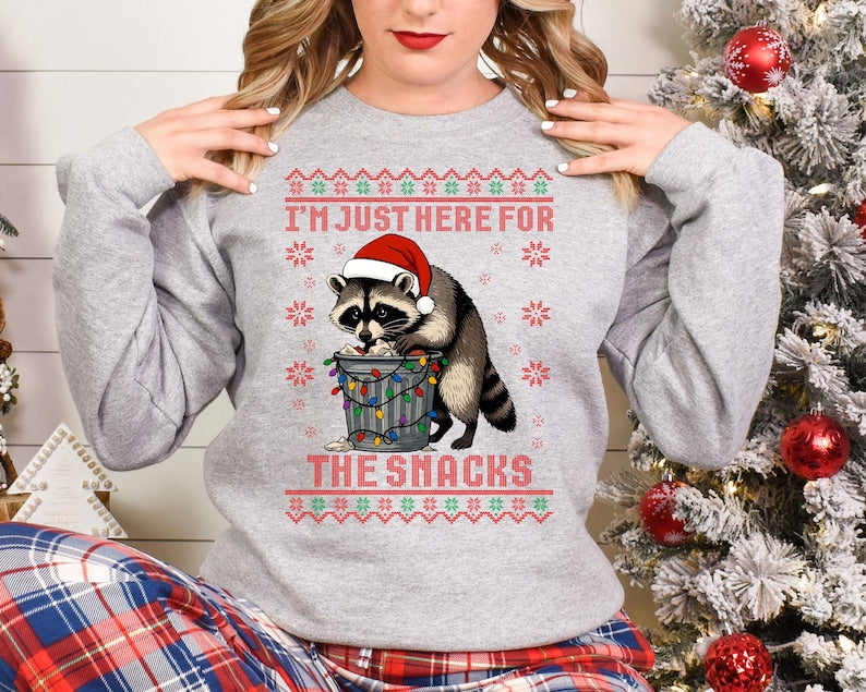 Funny Raccoon Christmas Sweatshirt Snack Lover Ugly Holiday Crewneck Sweater Cute Trash Panda Shirt For Men Women Funny Xmas Gift Idea 1763606180603.jpg