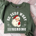 He Sees What Youve Been Reading Santa Sweatshirt Funny Bookish Christmas Santa Sweater Book Lover Gift Xmas Sweatshirt Gift For Her 1763606759471.jpg