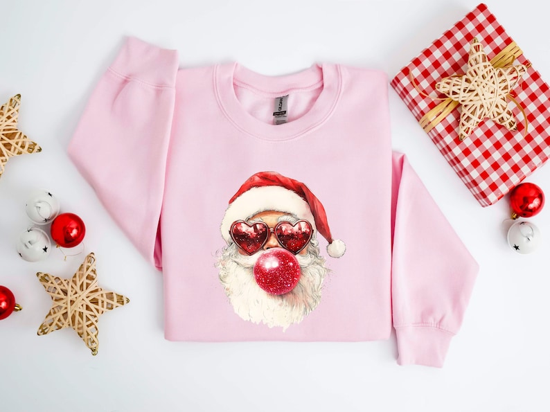 Santa Bubble Gum Christmas Tshirt Christmas Santa Sweatshirt Funny Christmas Gifts Xmas Bubble Gum Shirt Santa Claus Christmas Sweater 1763611655423.jpg