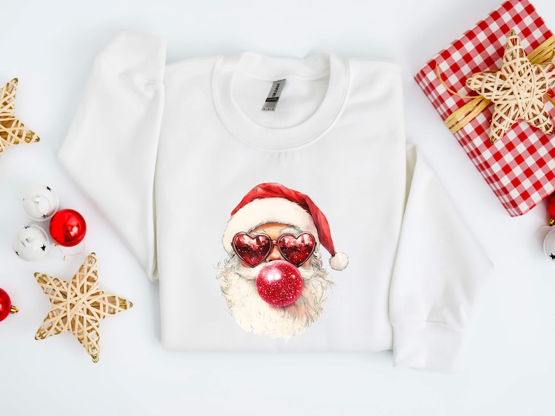 Santa Bubble Gum Christmas Tshirt Christmas Santa Sweatshirt Funny Christmas Gifts Xmas Bubble Gum Shirt Santa Claus Christmas Sweater 1763611656096.jpg