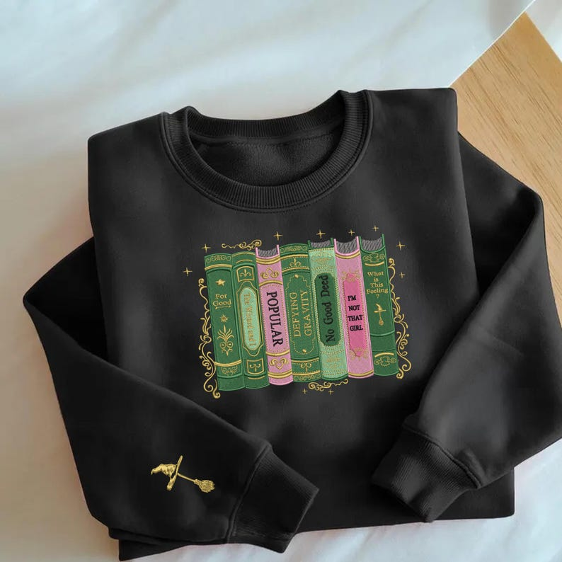 Wicked Changed For Good Book Comfort Colors Embroidered Sweatshirt Defy Gravity Broomstick Changed For Good Sweatshirt Christmas Gift 1763622193879.png